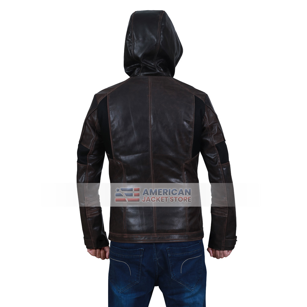Gavin Brown Hooded Leather Jacket - American Jacket Store