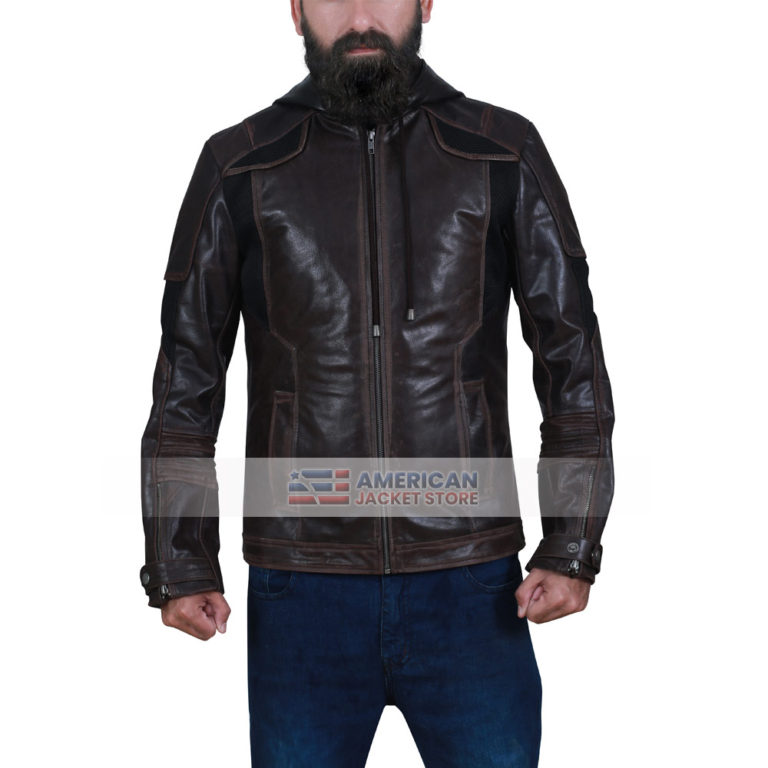 Gavin Brown Hooded Leather Jacket - American Jacket Store