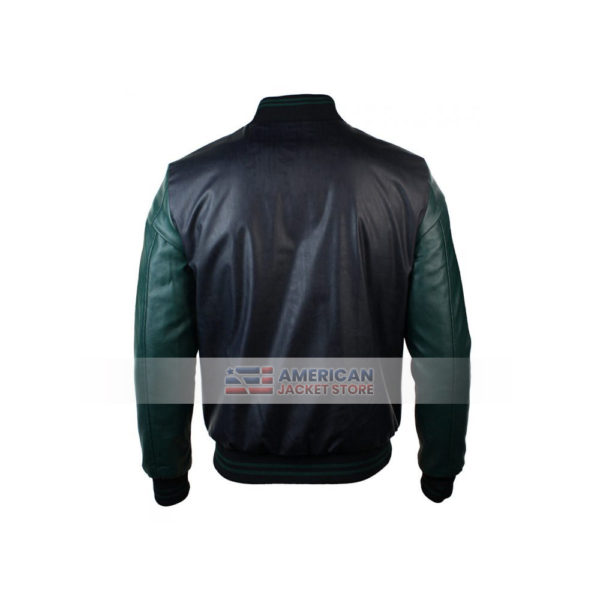 Mens Baseball Bomber Leather Jacket - American Jacket Store