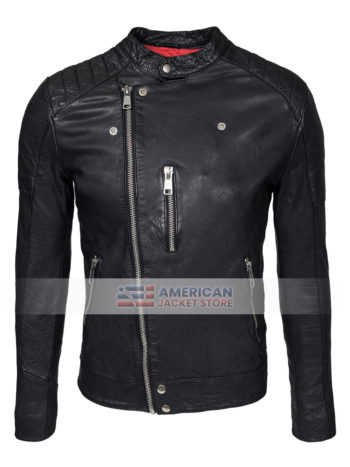 Mens-Black-Cafe-Racer-Cowhide-Leather-Jacket