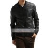 Varsity Bomber Leather Jacket for Mens