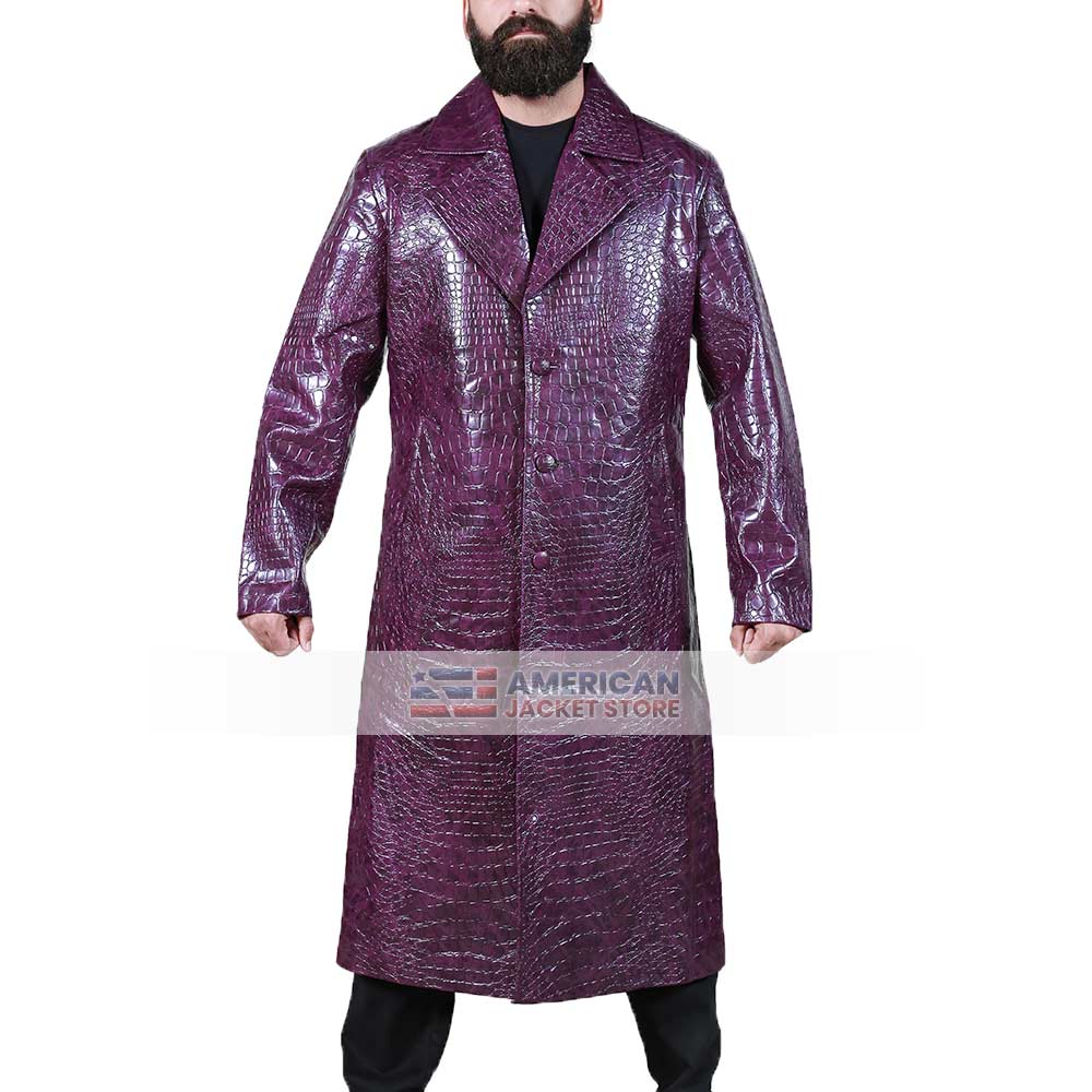 Buy Mens Squad Joker Purple Crocodile Trench Coat – Fanzilla Jackets