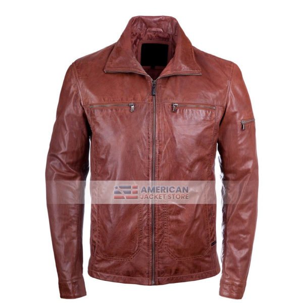 mens-bold-double-pocket-brown-waxed-leather-jacket