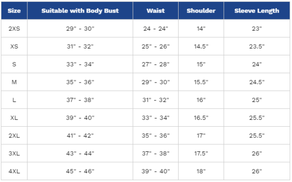 Size Guide - American Jacket Store