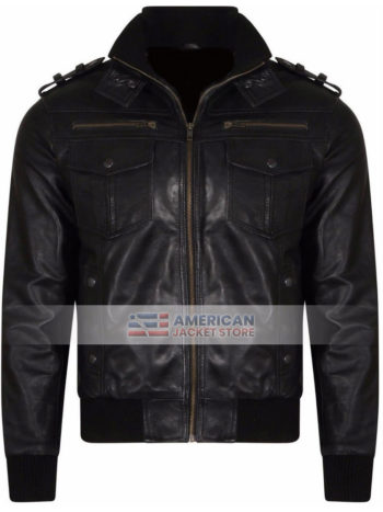 slim-fit-mens-vintage-double-pocket-black-Jacket