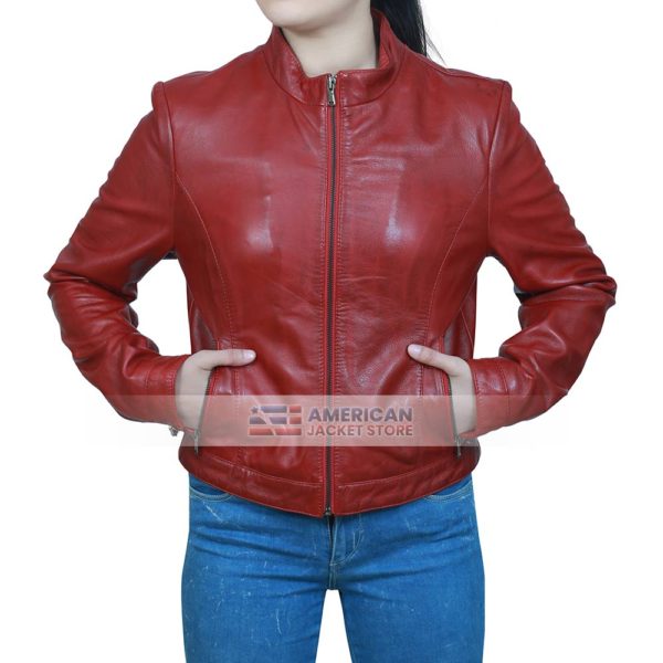 Santa Rosa Maroon Motorcycle Leather Jacket - American Jacket Store