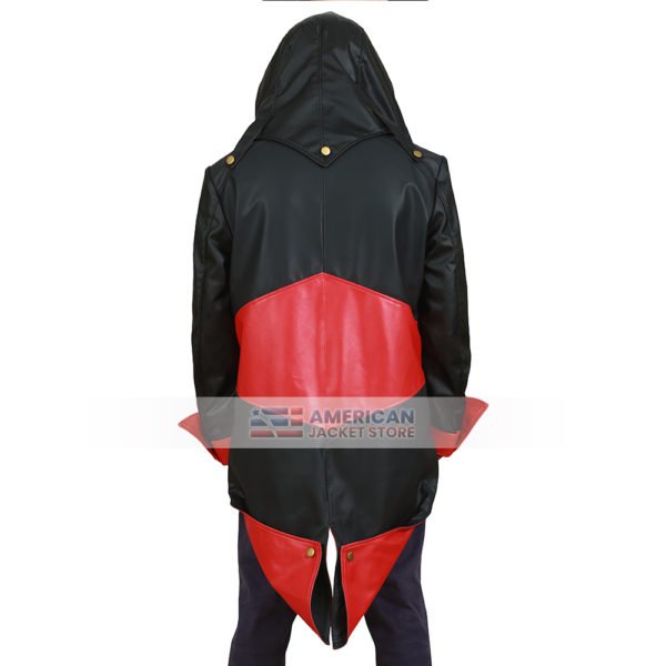 Assassin Creed Red and Black Hooded Costume Leather Jacket - American ...