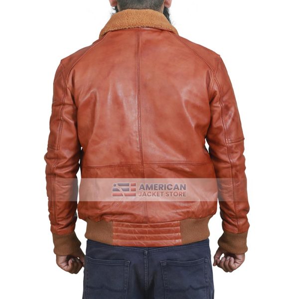 Charles Ribbed Tan Shearling Leather Jacket - American Jacket Store