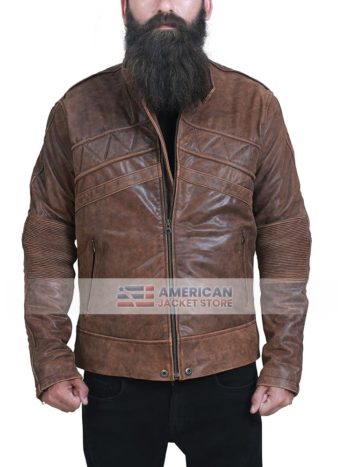 Transformers Age of Extinction Jack Reynor Distressed Leather Jacket