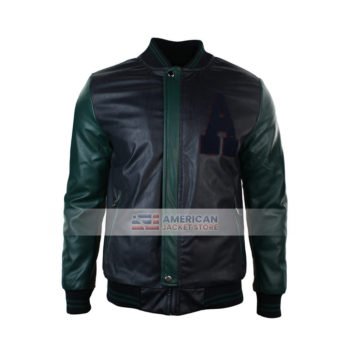 Mens Baseball Bomber Leather Jacket