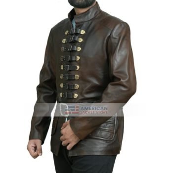 The Musketeers Santiago Cabrera Brown Leather Coat