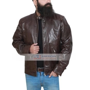 VENOM EDDIE BROCK DISTRESSED BROWN LEATHER JACKET