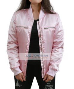 Womens Meagan Lightweight Satin Bomber Jacket