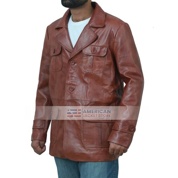 Jason Flap Pockets Casual Brown Jacket