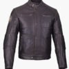 Men's Brown Leather Biker Jacket