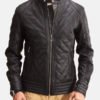 Men's Quilted Jacket with Snap Tab Collar