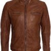 Men's Brown Leather Fashion Jacket