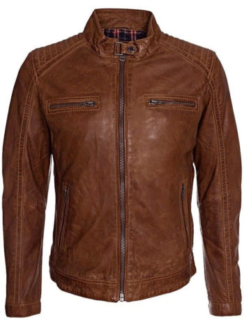 Men's Brown Leather Fashion Jacket