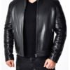 Men's Fitted Black Leather Jacket