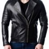 Men's Quilted Motorcycle Leather Jacket