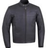 Motorcycle Snap Tab Leather Jacket for Men