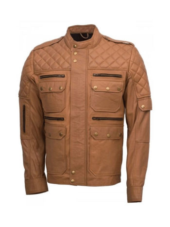 Men's Quilted Style Leather Jacket