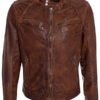 Men's Rustic Style Leather Biker Jacket