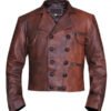 Slim Fit Brown Leather Jacket For Men