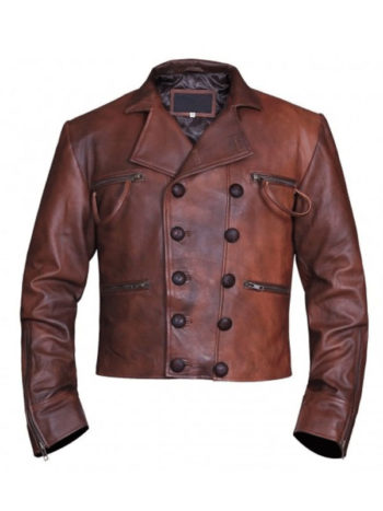 Slim Fit Brown Leather Jacket For Men