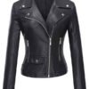 Women's Black Leather Biker Jacket