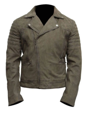 Suede Leather Biker Jacket For Men