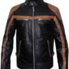 Quilted Leather Black Jacket For Men