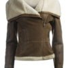 Women's Leather Aviator Jacket