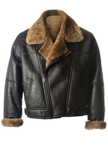 Men’s Black Genuine Shearling Leather Jacket