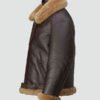 Mens Raf Brown Shearling Leather Jacket