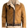 Vintage Brown Leather Aviator Jacket For Men