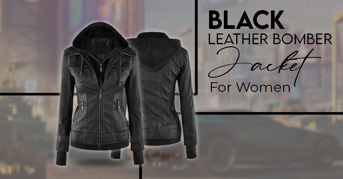 Black Leather Bomber Jacket