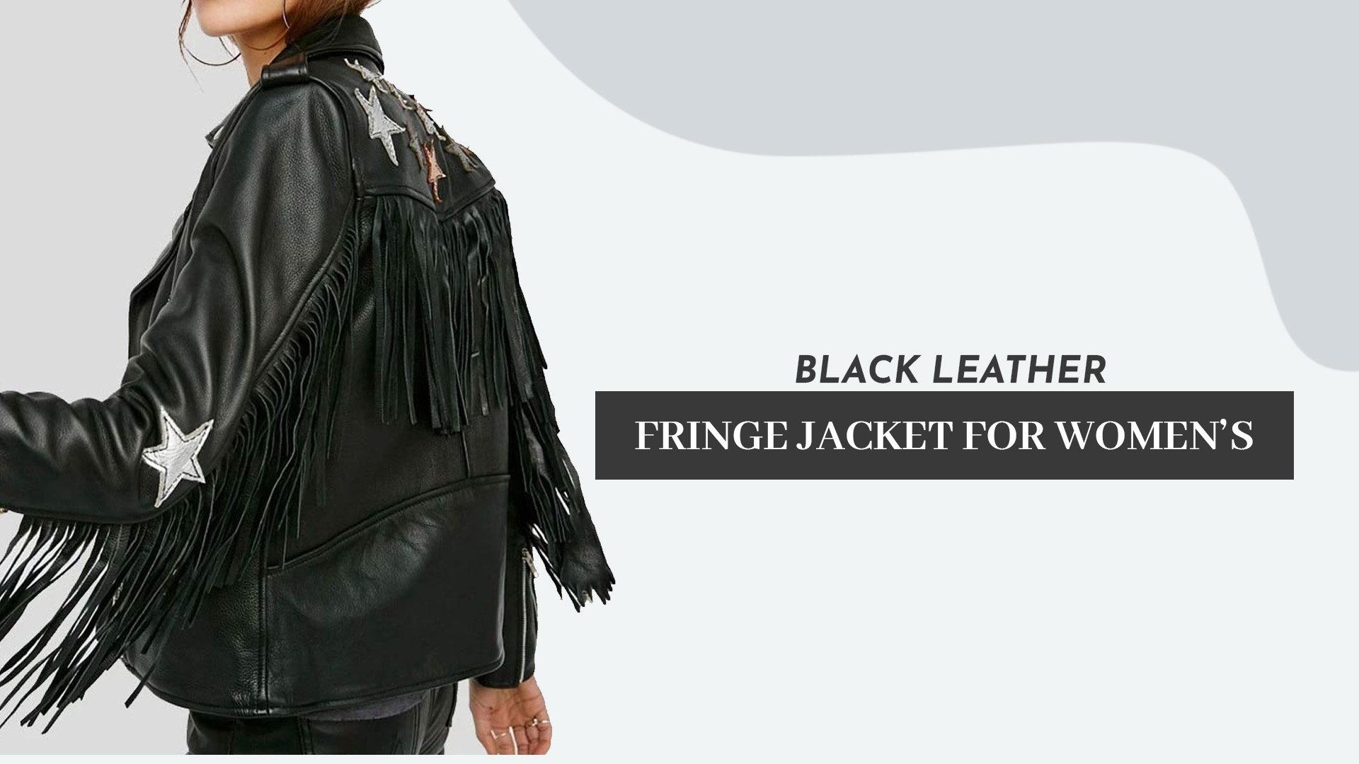 Black Leather Fringe Jacket For Women’s