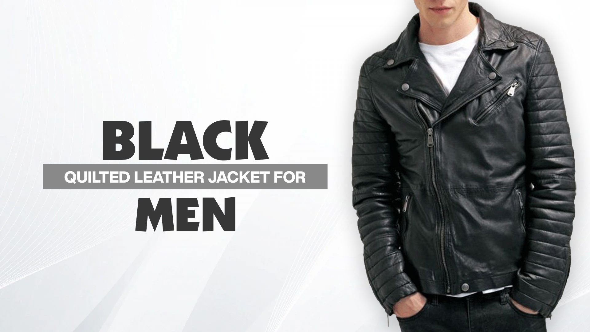 Black Quilted Leather Jacket For Men