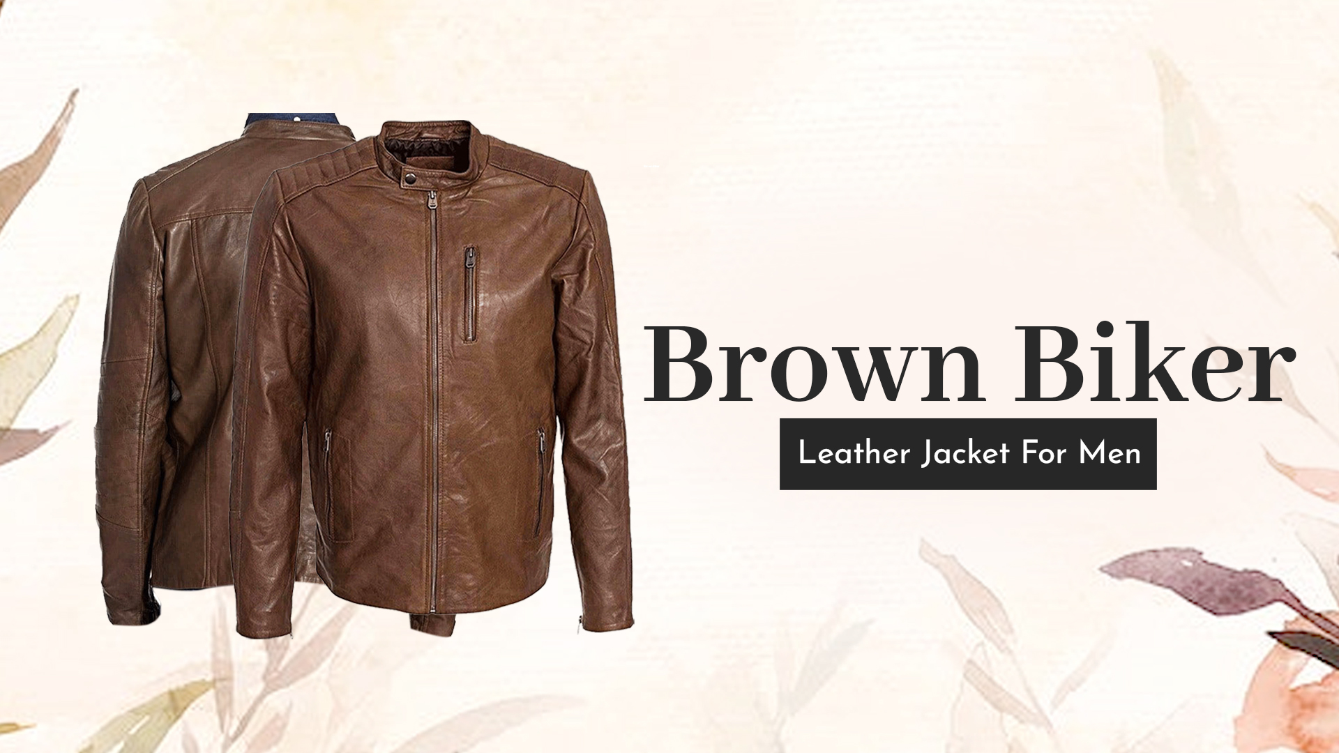 Brown Biker Leather Jacket For Men