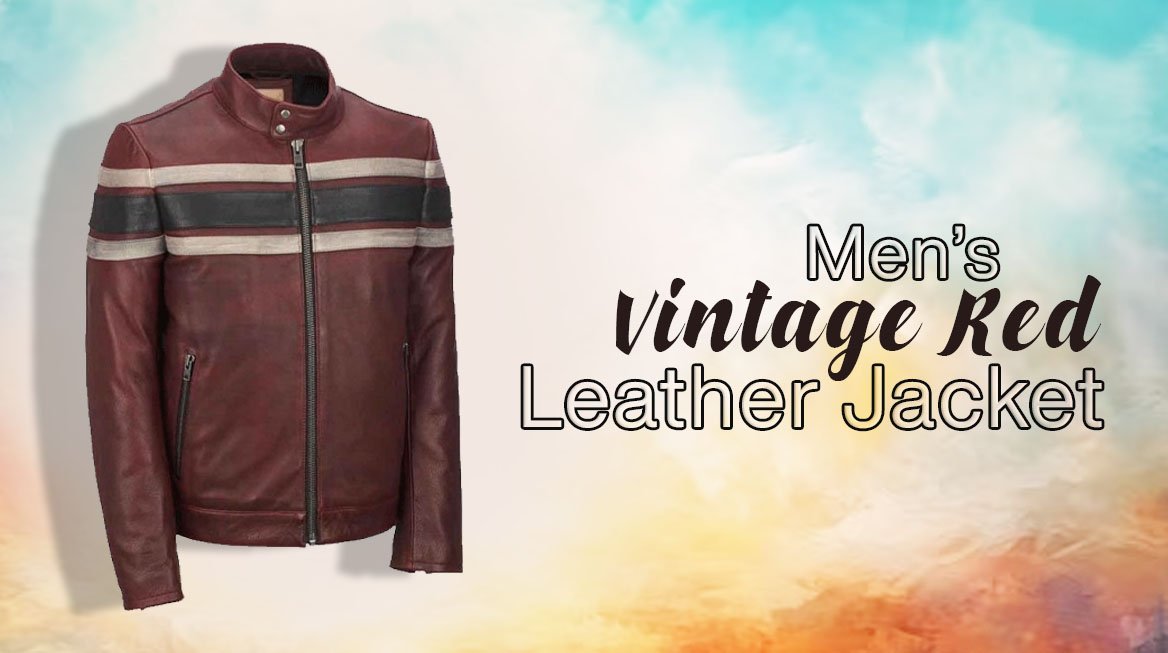 Dive into Retro Vibe with Vintage Style Red Biker Leather Jacket